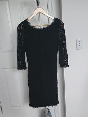 Babaton Black Lace Long Sleeve Sheath Dress